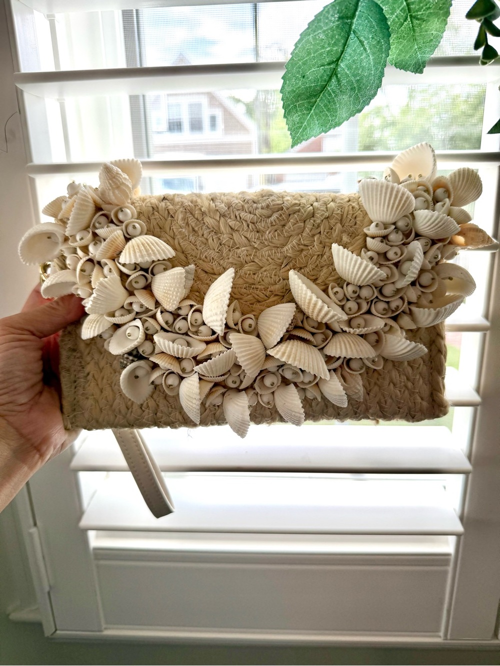 Sigrid Olsen Handcrafted Clutch with Shell Embellishments